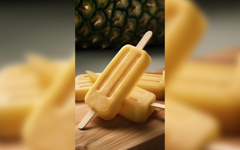 Ananas popsicle på trä bakgrund sommar frukt koncept 270