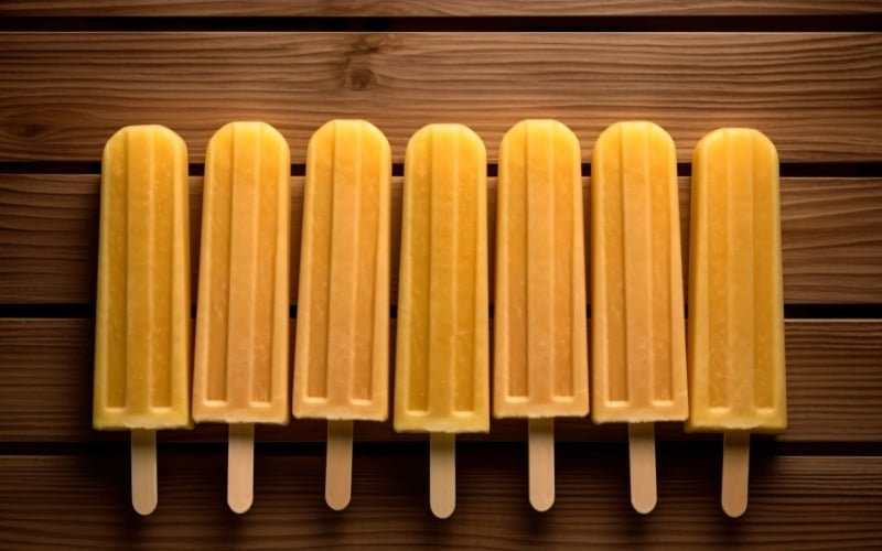 Pineapple popsicle on wooden background summer fruit concept 275