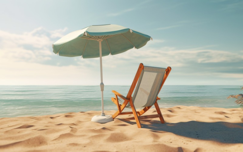 Plage été chaise de plage extérieure avec parasol journée ensoleillée 263