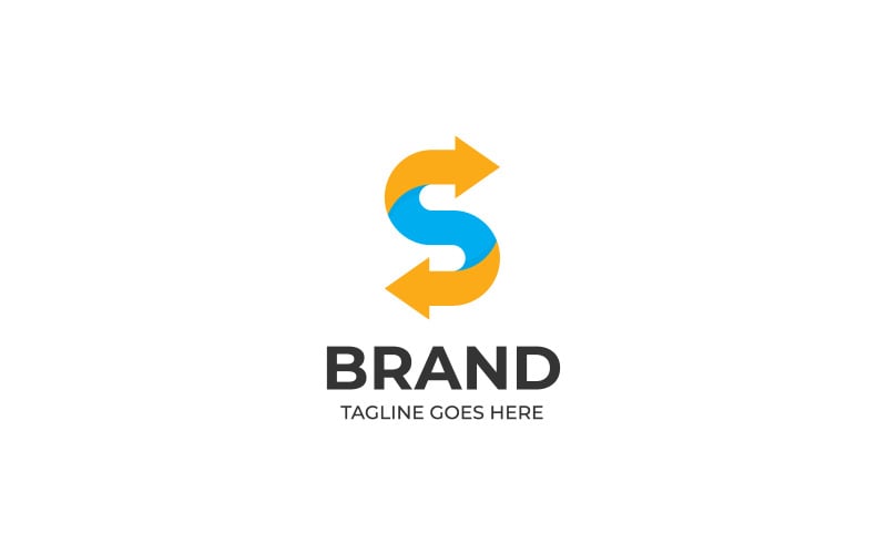 S con disegno del modello di logo della freccia