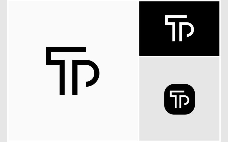 Letra TP iniciais logotipo simples
