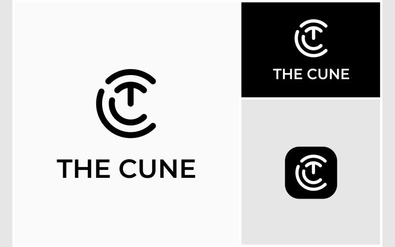 Letter CT TC Circle Simple Logo