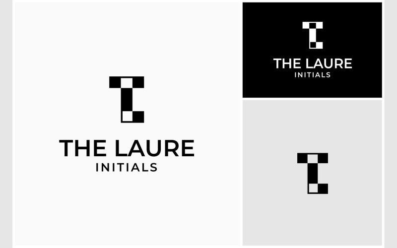 Logotipo do monograma com iniciais da letra TL LT