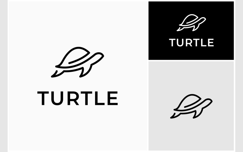 Turtle Sea Tortoise Line Art Logo