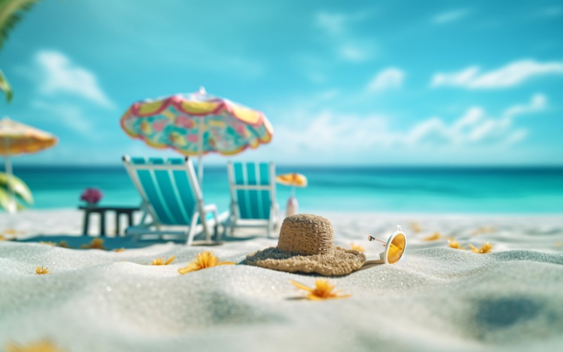 热带海滩与日光浴配件，夏季假期 392