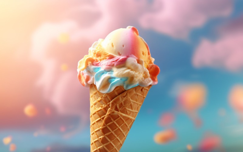 Calor do deserto de verão deliciosa bola de sorvete 432
