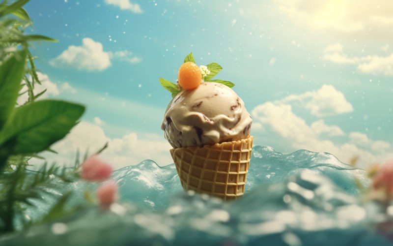 Chaleur du désert d'été délicieuse boule de glace 437