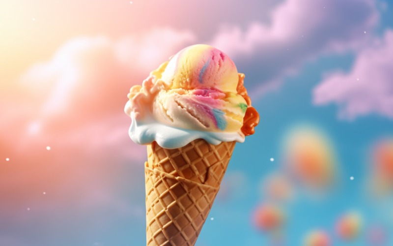 Il calore dell'estate nel deserto, una deliziosa pallina di gelato 442
