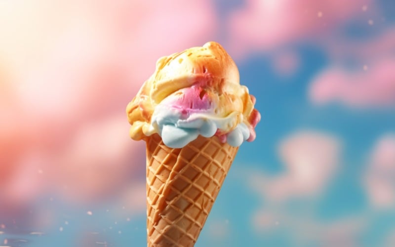 Тепло летней пустыни, вкусный шарик мороженого 433