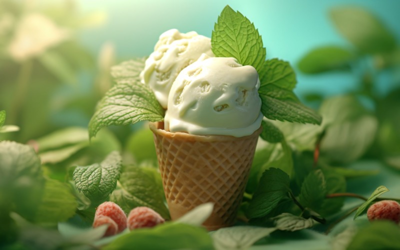 Warmte van de zomerwoestijn heerlijk bolletje ijs 451