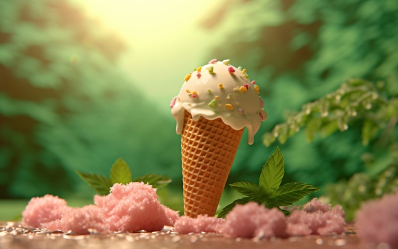 Warmte van de zomerwoestijn heerlijk bolletje ijs 455