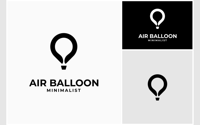 Hot Air Balloon Travel Enkel logotyp