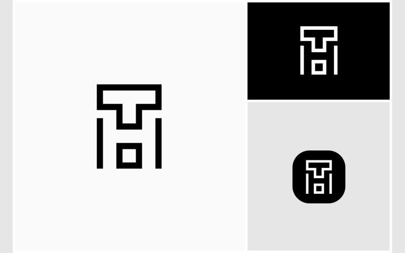 Letter TH HT Initials Simple Logo