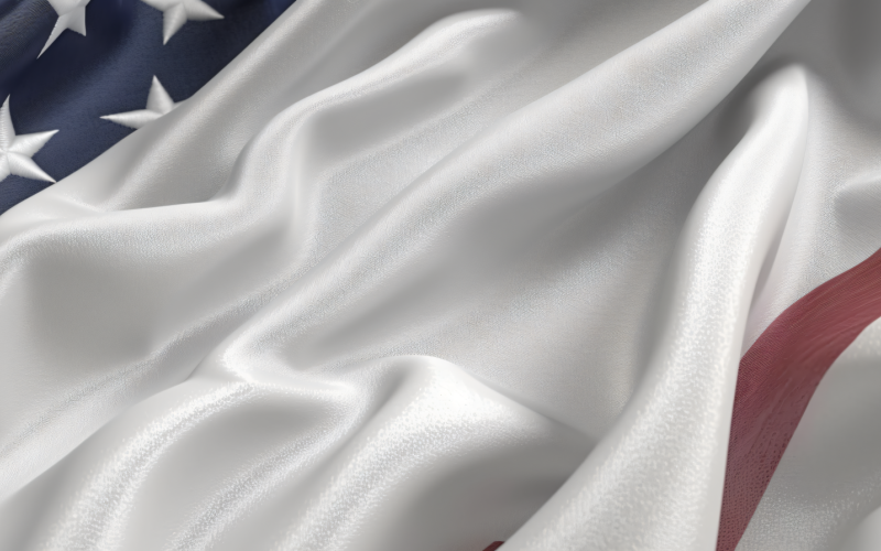 Närbild av USA viftande flagga i hörnet med kopia utrymme 10