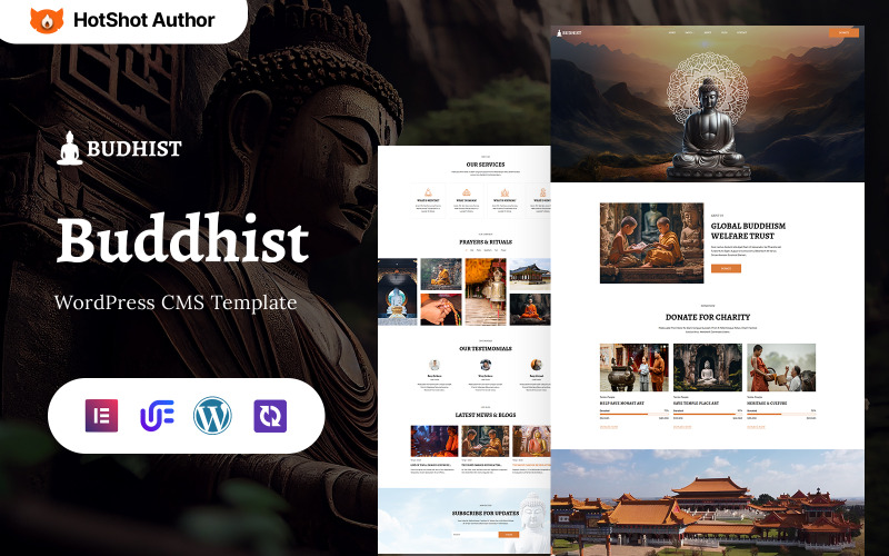 Budhist - Náboženství a buddhismus - víceúčelová WordPress Elementor šablona
