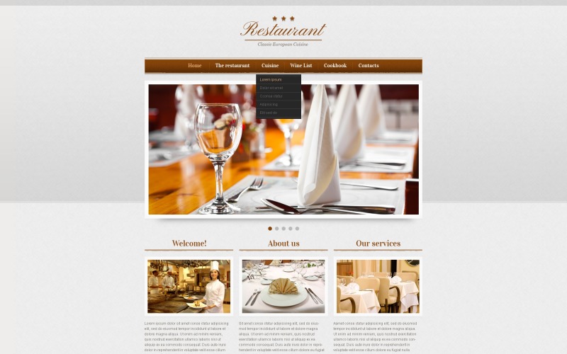 Responsieve websitesjabloon voor café en restaurant