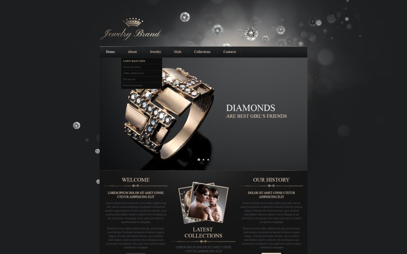 Šablona webových stránek reagující na šperky