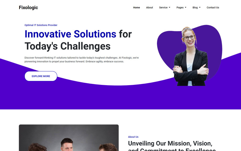 Fixologique | Modèle de site Web HTML de service informatique