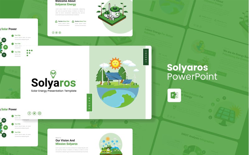 Solyaros - Modèle PowerPoint d'énergie solaire