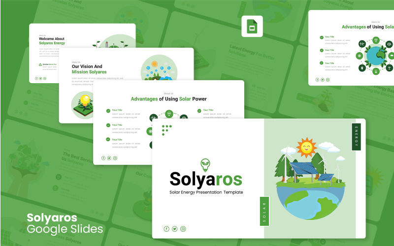 Solyaros — szablon slajdów Google dotyczący energii słonecznej