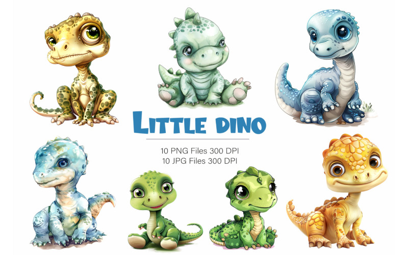 Lindo pequeño dinosaurio. Pegatina de camiseta.