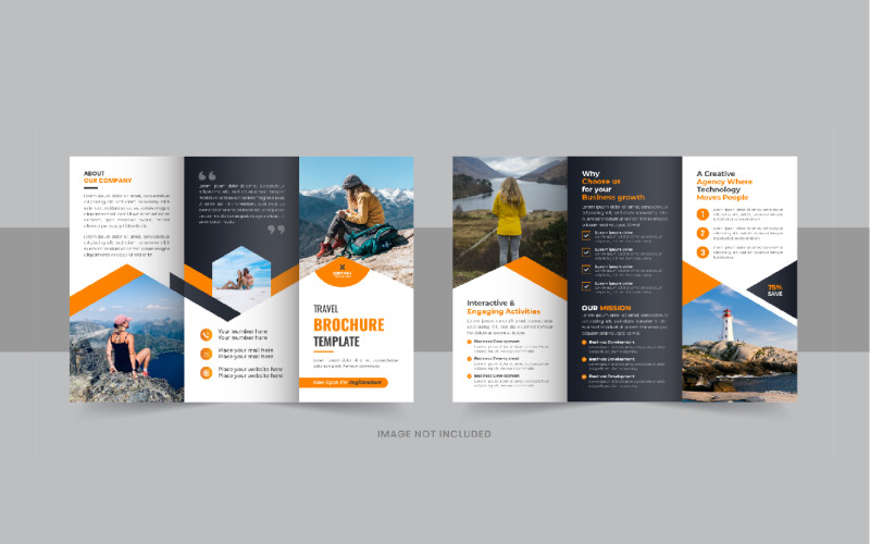 Modèle de brochure à trois volets de voyage ou de brochure à trois volets d'agence de voyages