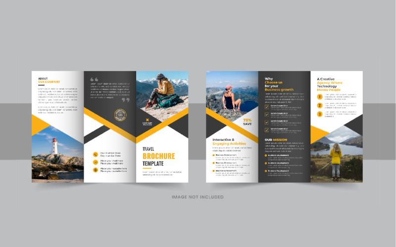 Travel trifold brochure or Travel agency trifold brochure design template