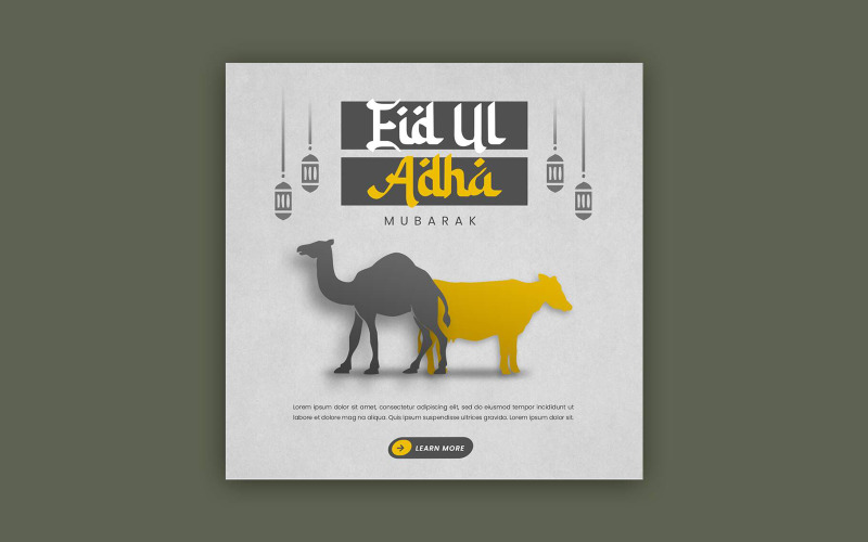Modèle de publication sur les réseaux sociaux de l'Aïd Al Adha