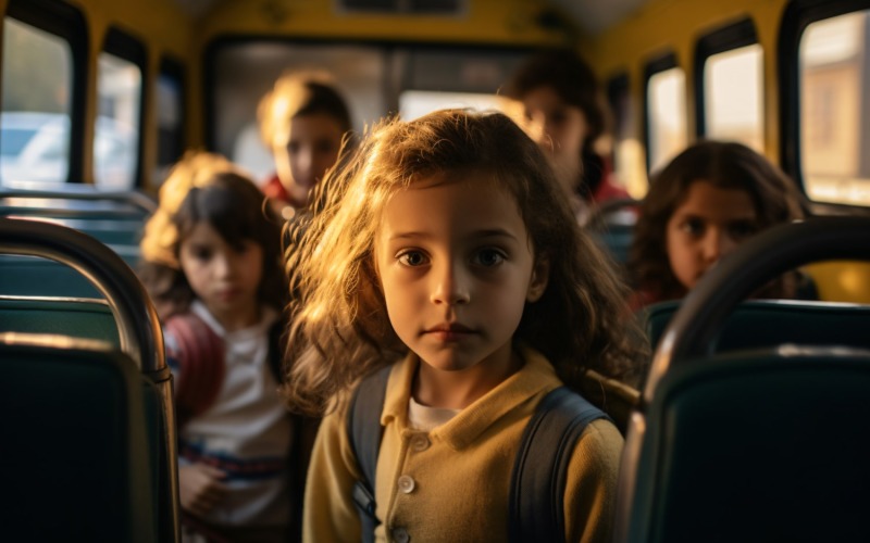 Schulansturm Kinder, Rucksäcke und Busfahrten 243