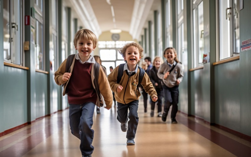 Spannende Schulanfangs-Kinder laufen für Class Adventure 238