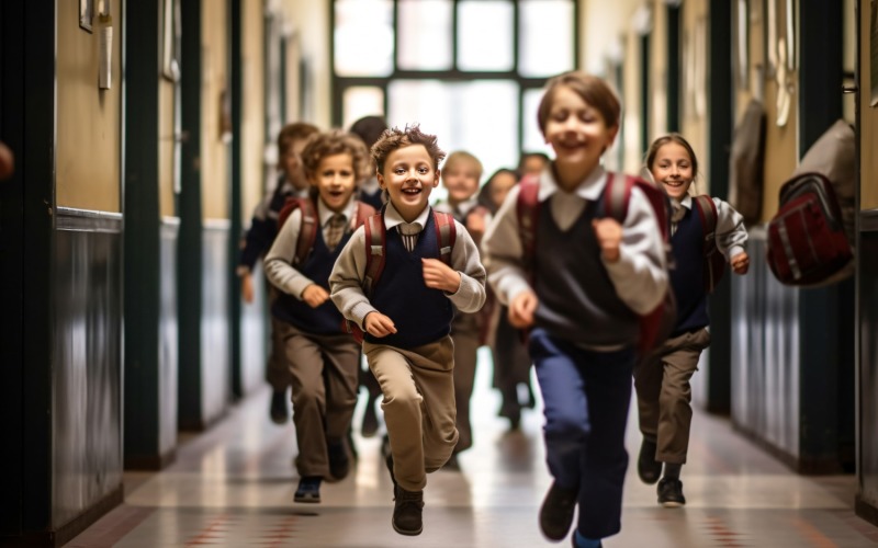 Spannende Schulanfangs-Kinder laufen für Class Adventure 240