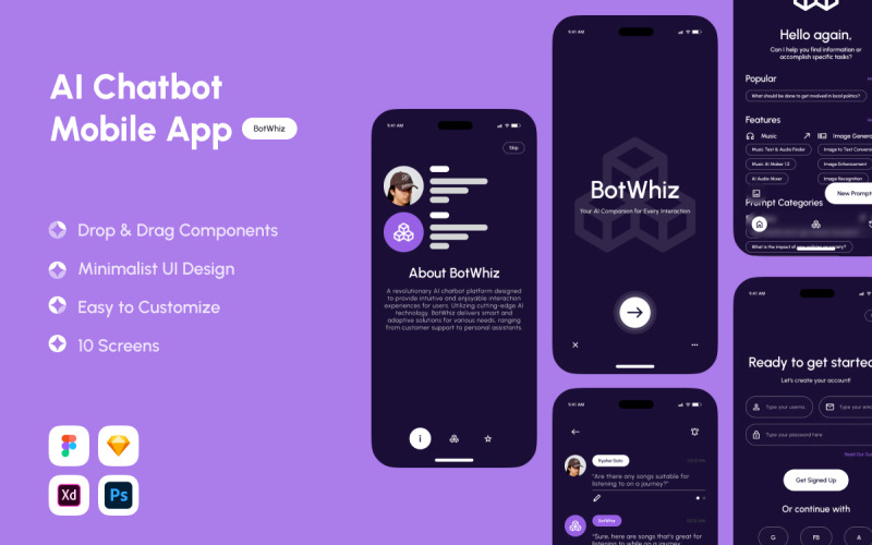 BotWhiz – aplikacja mobilna AI Chatbot