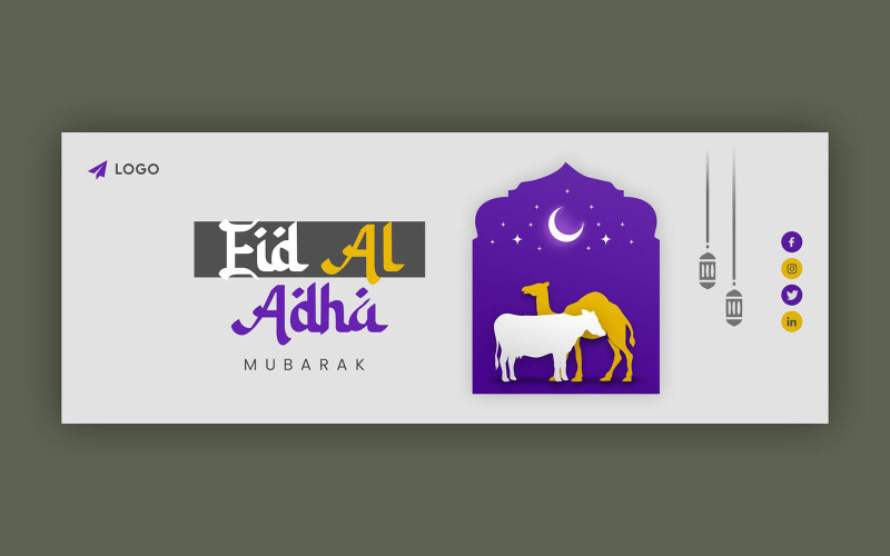 Eid-Al-Adha Facebook-omslagbanner