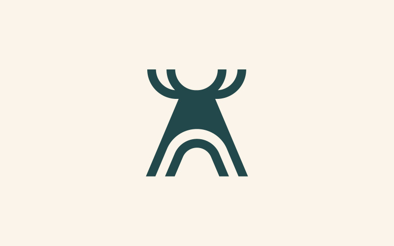 Letter A herten logo ontwerpsjabloon