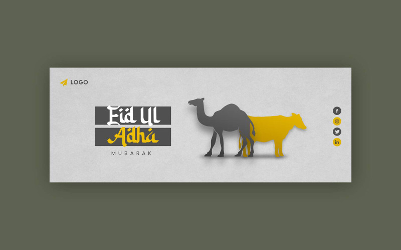 Modello di banner per copertina Facebook di Eid Al Adha