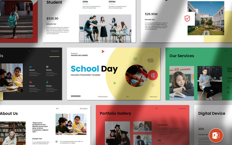 Modelo de apresentação em PowerPoint para dia escolar