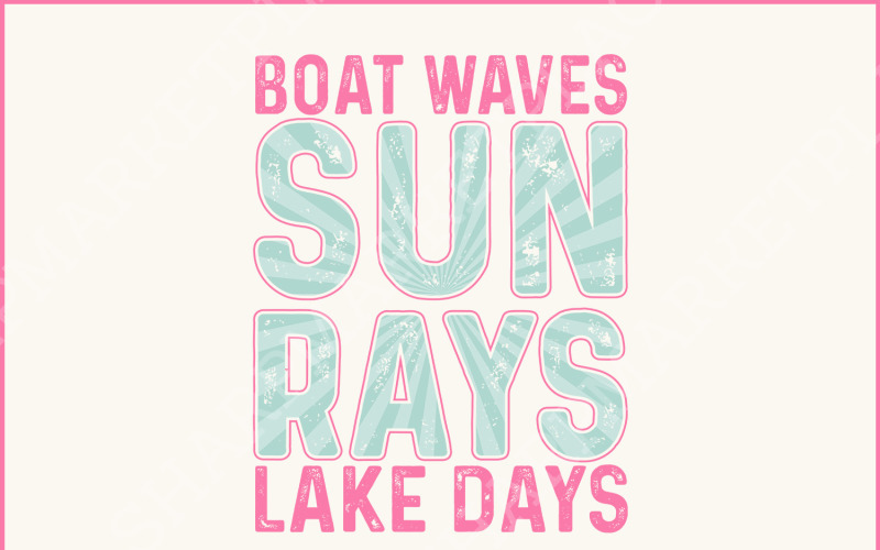 Ondas de barco Raios de sol Lake Days SVG, arquivos SVG de verão, verão retrô png, Olá verão svg, moderno