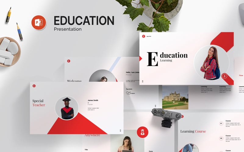 Plantilla de PowerPoint sobre educación Diseño limpio 2025