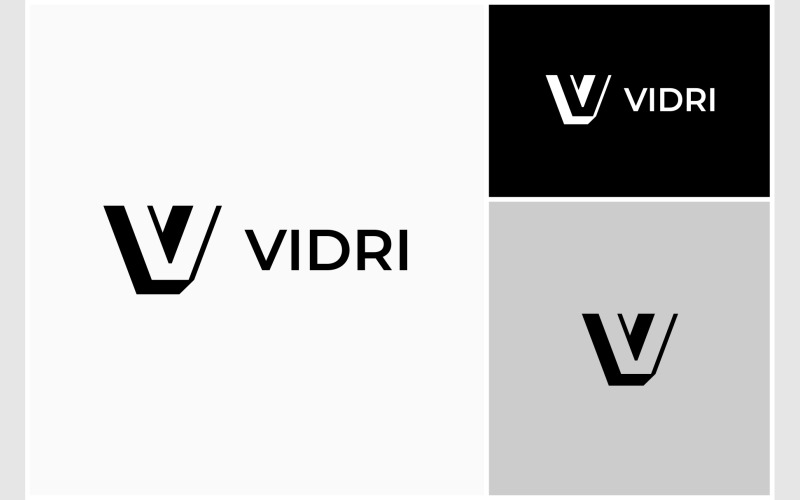 Letra V inicial logotipo simples 3d