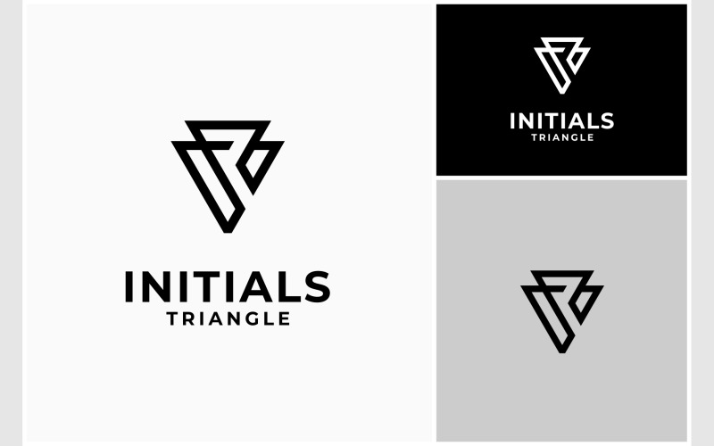 Letra VP PV Iniciales Logo Triángulo