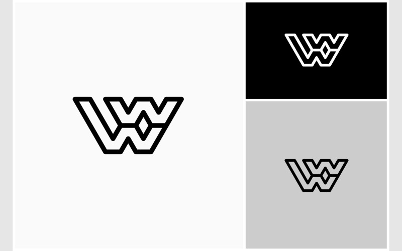 Bokstaven WW initialer minimalistisk logotyp