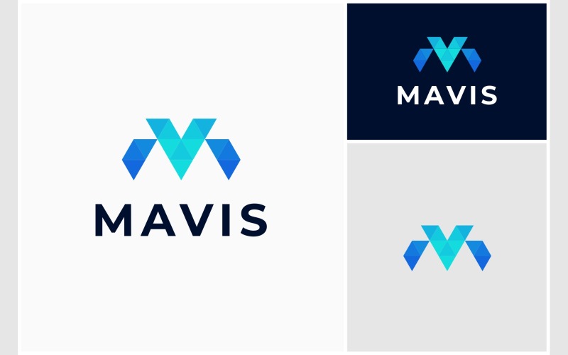 Lettre MV VM Mosaïque Logo Moderne