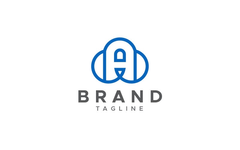 Letter A Cloud logo design template