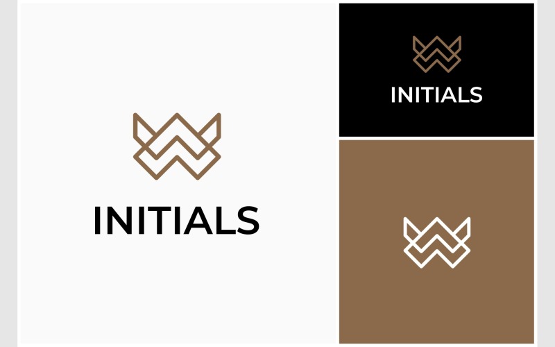 Lettera WW iniziali logo monogramma minimalista