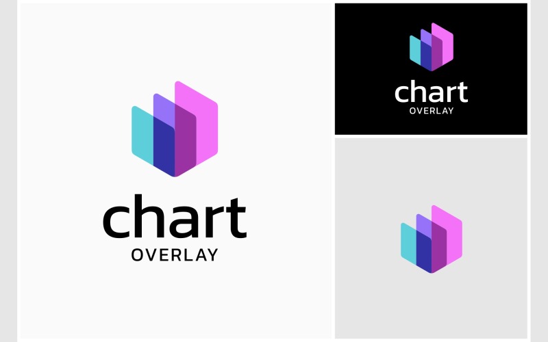 Logo a colori sovrapposti astratti del grafico dei dati