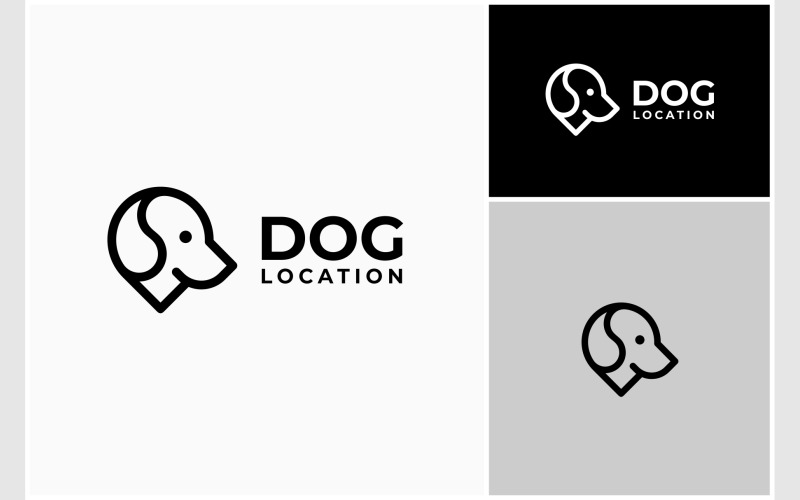 Logo della posizione dell'animale domestico del cucciolo di cane