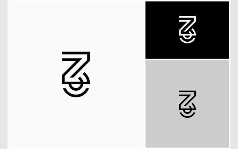 Letra Z Número 3 Logotipo Iniciais