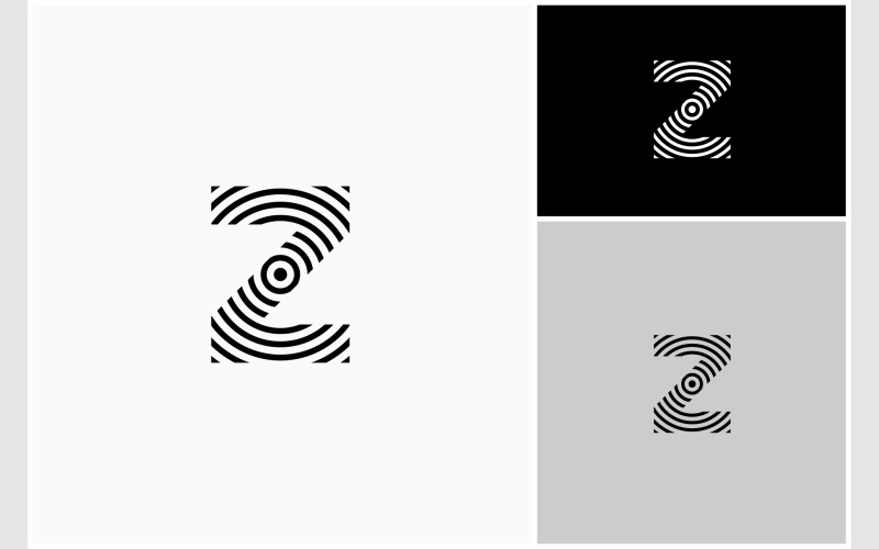 Logotipo biométrico de huella digital de la letra Z