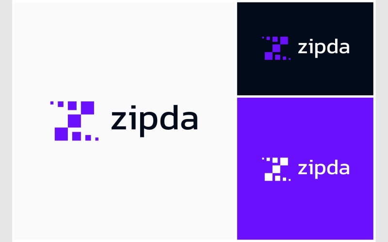 Logo technologii cyfrowej z literą Z danych