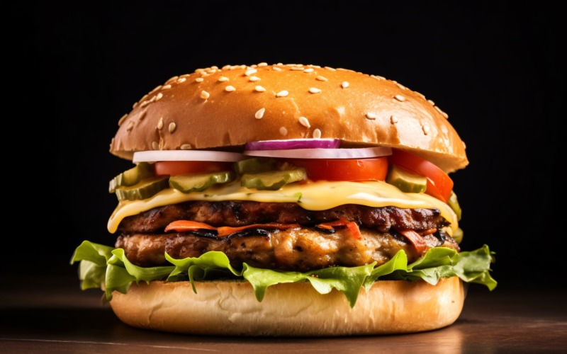 Smaczny grillowany burger z wołowiną Feta 47
